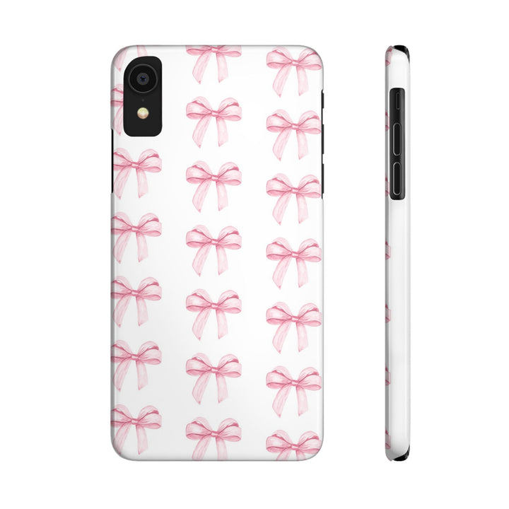 Slim Pink Bows Cute Phone Cases for Iphone 16 Pro Max | iPhone 15 Case | iPhone 15 Pro Max Case, Iphone 14, Iphone 14 Pro Max, Iphone 13 12 11 8 7 - Studio40ParkLane