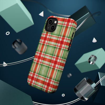 Aesthetic Tough Magsafe Red Green Checkered Phone Case - For iPhone 17 Pro Max iPhone 16 Pro iPhone 15 Iphone 14 Plus 13 Pro 12 11 10 - Studio40ParkLane