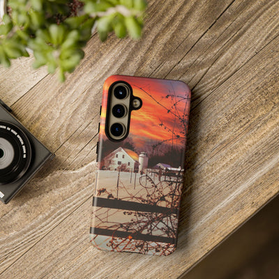 Impact Resistant, Winter Sunset Cute Phone Cases for Samsung S24, S23, S22, S21, IPhone 15 pro Iphone 14 pro Iphone 13 IPhone 12 Iphone 11