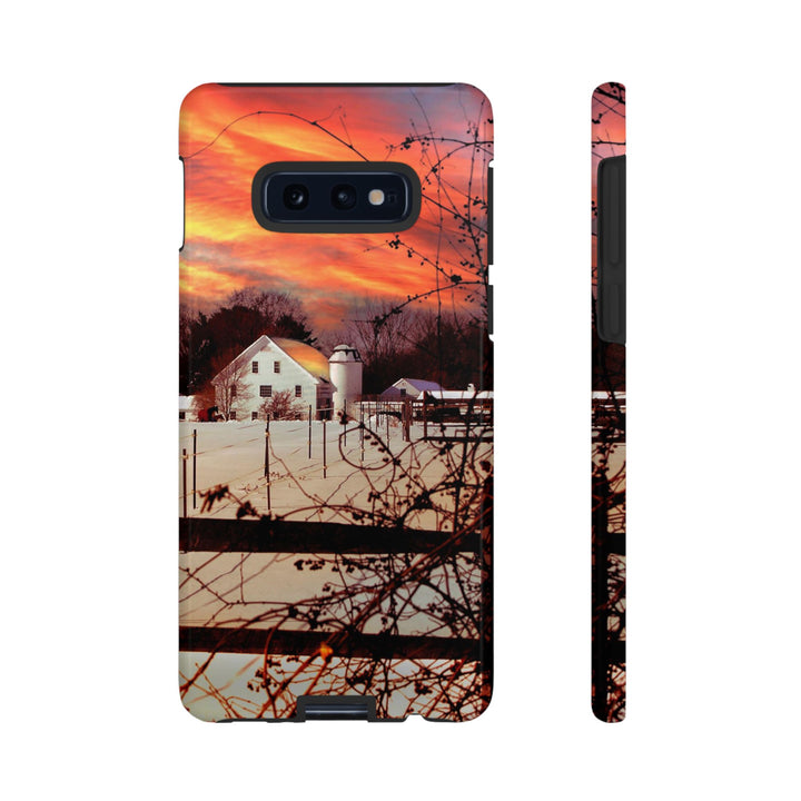 Impact Resistant, Winter Sunset Cute Phone Cases for Samsung S24, S23, S22, S21, IPhone 15 pro Iphone 14 pro Iphone 13 IPhone 12 Iphone 11 - Studio40ParkLane