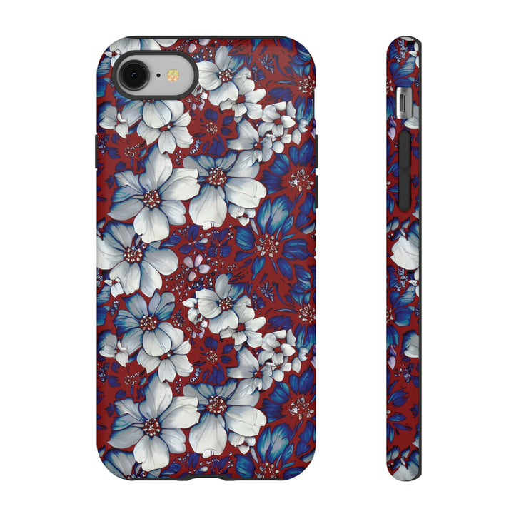 Cute IPhone Case | Red Blue Flowers, iPhone 15 Case | iPhone 15 Pro Case, Iphone 14 Case, Iphone 14 Pro Max Case, Protective Iphone Case - Studio40ParkLane