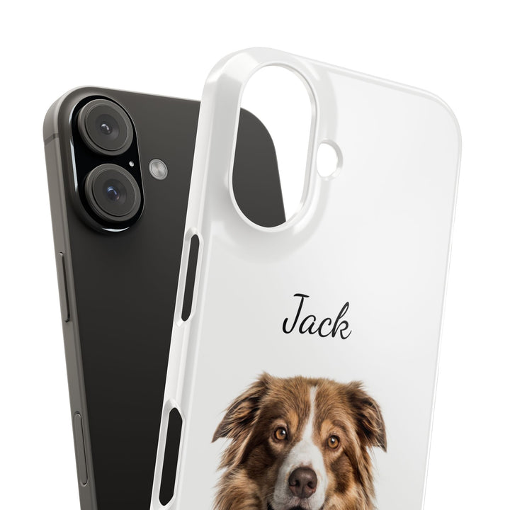 Slim Custom Personalized Pet Phone Cases Dog Phone Cases Cat Phone Cases for Iphone 16, 15, 14, 13, 12, 11, 8, 7 Custom Name Personalized Phone Case - Studio40ParkLane