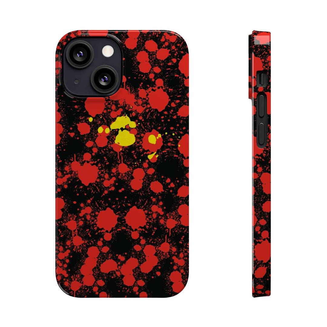 Slim Cute Phone Cases for Iphone - | iPhone 15 Case | iPhone 15 Pro Max Case, Iphone 14 Case, Iphone 14 Pro Max, Iphone 13, Red Yellow Paint Splash - Studio40ParkLane
