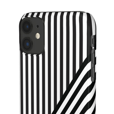 Aesthetic Black White Stripes Cute Phone Case Sleek Snap - For iPhone 17 Pro Max iPhone 16 Pro iPhone 15 Iphone 14 Plus 13 Pro 12 11 10 Gift - Studio40ParkLane