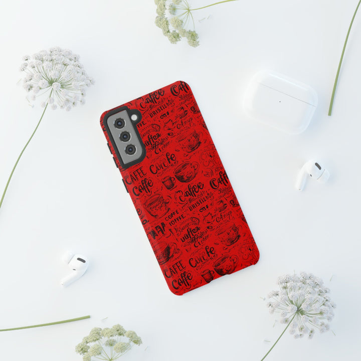 Cute Samsung Phone Case | Aesthetic Samsung Phone Case | Galaxy S23, S22, S21, S20 | Red Black Coffee, Protective Phone Case - Studio40ParkLane