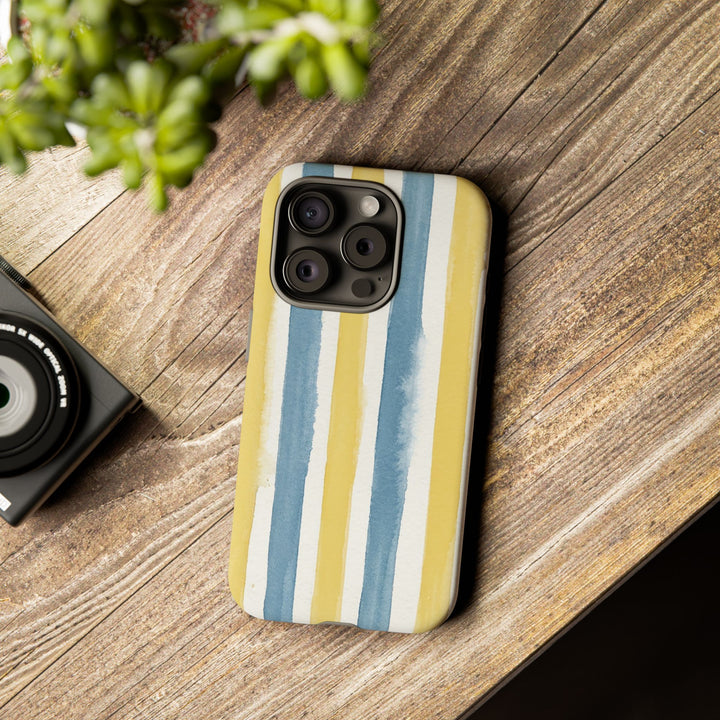 Tough Cute Yellow Stripes Phone Case, for IPhone 17 Pro Max | Iphone 17 Air, Iphone 16, IPhone 15, 14 13 12, Samsung Galaxy S26, S25, S24, S23 - Studio40ParkLane