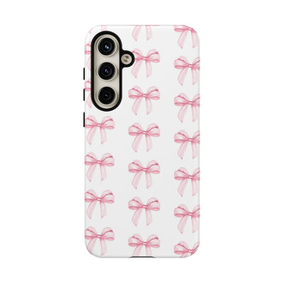 Pink Bows Cute Phone Case, for IPhone 16 Pro Max | Iphone 15, Iphone 14, IPhone 13 Case, 11 8 7, Samsung Galaxy S24, S23, S22, S21, 2 Layer Protection