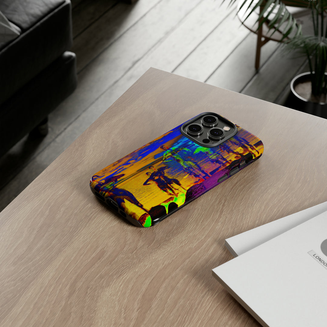Cute IPhone Case | iPhone 15 Case | iPhone 15 Pro Max Case, Iphone 14 Case, Iphone 14 Pro Max Case IPhone Case for Art Lovers, Sunset Dance Blue Yellow - Studio40ParkLane