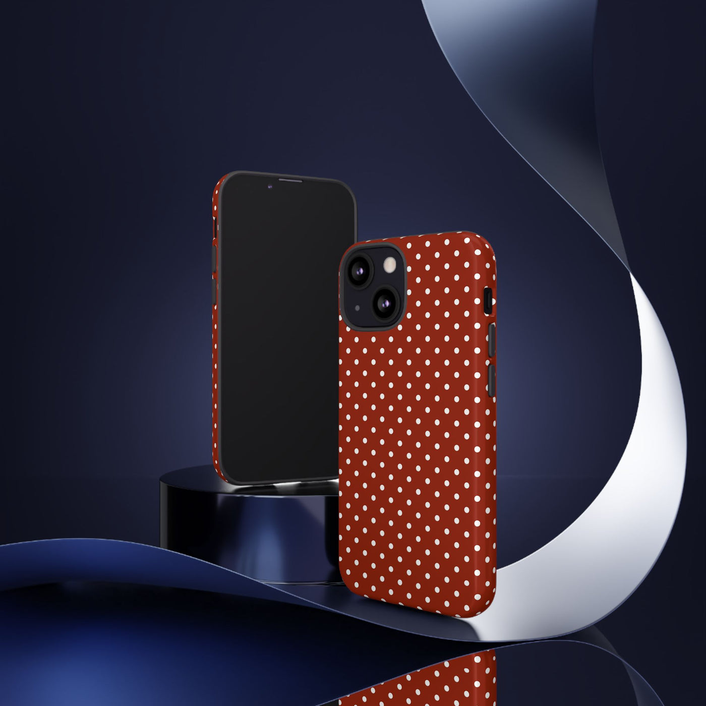 Aesthetic Tough Clay Red Polka Dots Premium Phone Case - For iPhone 17 Pro Max iPhone 16 Pro iPhone 15 Iphone 14 Plus 13 Pro 12 11 10 XR XS - Studio40ParkLane