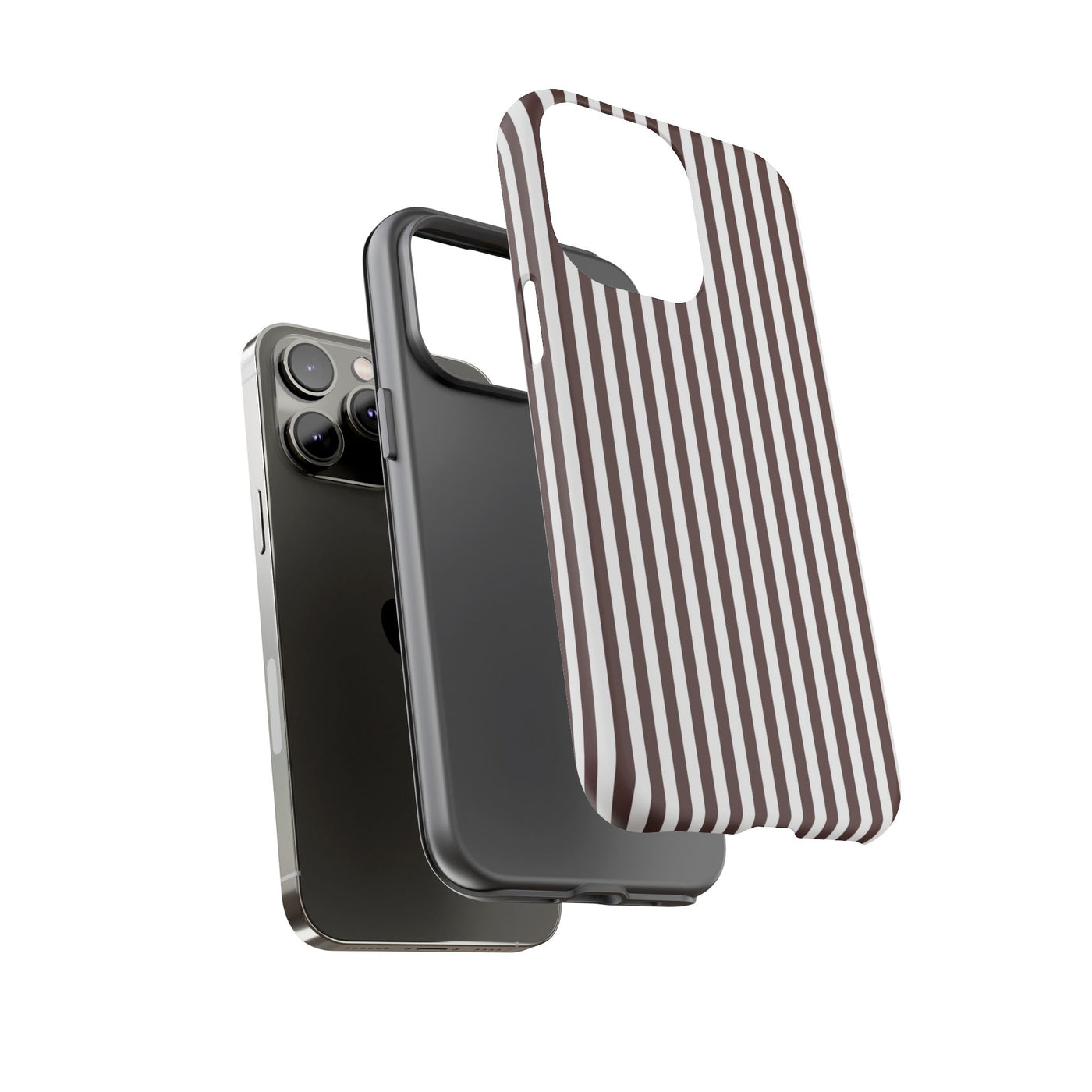 Tough Premium Brown Stripes Phone Case Gift for Her - For Apple iPhone 16 Pro Max 16e iPhone 15 Pro iPhone Iphone 14 Plus 13 Pro 12 SE XR - Studio40ParkLane