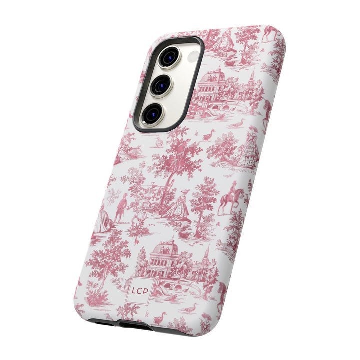 Personalized Custom French Toile Tough Cute Phone Case For Apple iPhone 18, 17, 16, 15 14, Pro Max, Samsung Galaxy S26, S25, S24 Plus Ultra