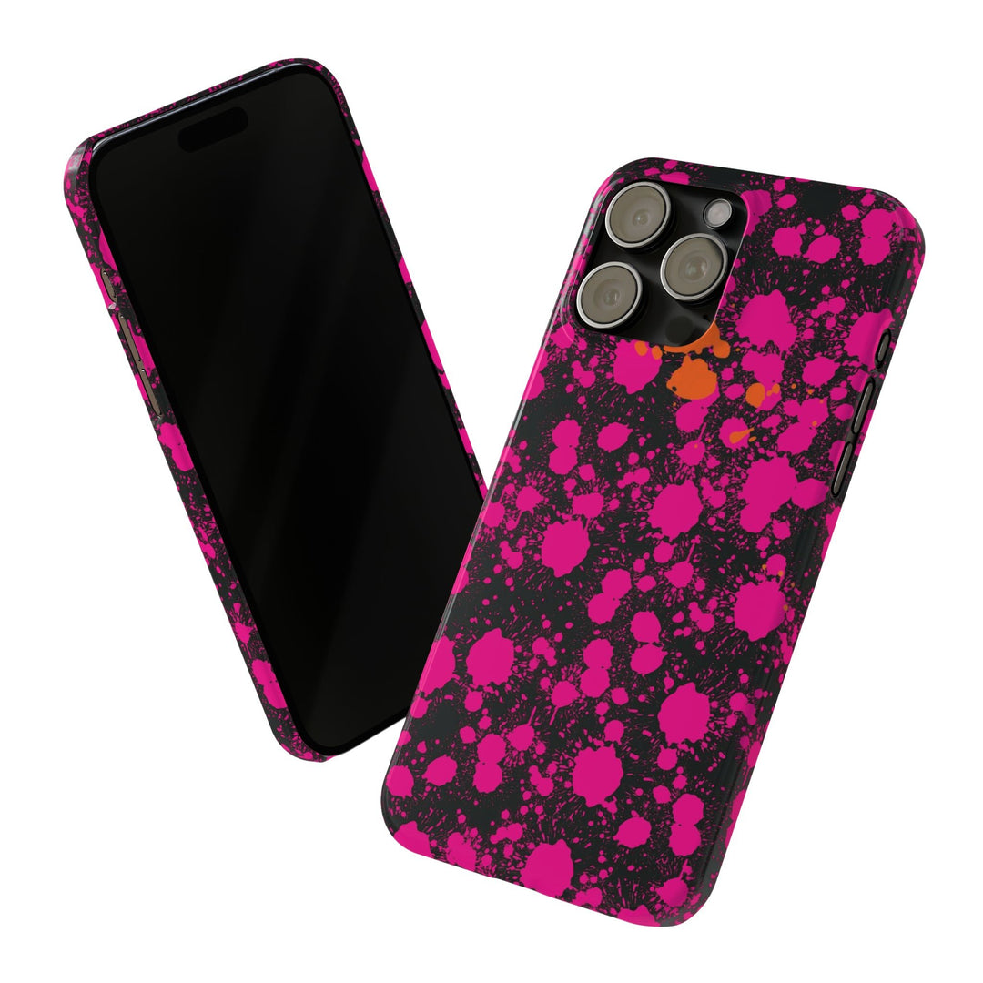 Slim Cute Phone Cases for Iphone - | iPhone 15 Case | iPhone 15 Pro Max Case, Iphone 14 Case, Iphone 14 Pro Max, Iphone 13, Pink Orange Paint Splash - Studio40ParkLane