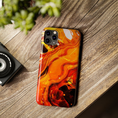 Slim Cute Phone Cases for Iphone - | iPhone 15 Case | iPhone 15 Pro Max Case, Iphone 14 Case, Iphone 14 Pro Max, Iphone 13, Marble Orange Yellow