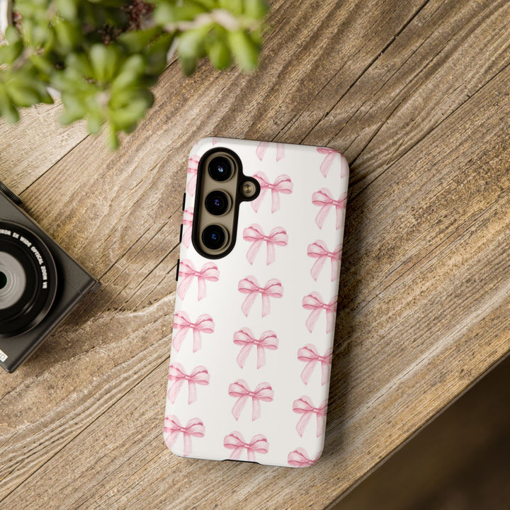 Pink Bows Cute Phone Case, for IPhone 16 Pro Max | Iphone 15, Iphone 14, IPhone 13 Case, 11 8 7, Samsung Galaxy S24, S23, S22, S21, 2 Layer Protection - Studio40ParkLane