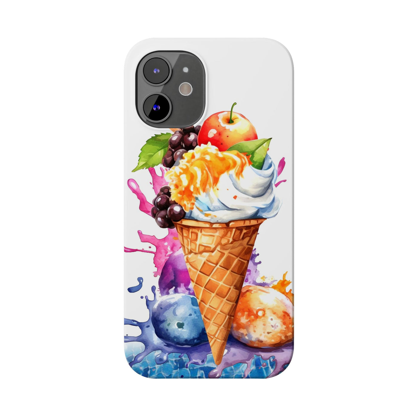 Slim Summer Ice Cream Cone Slim Cute Phone Cases for Iphone  | iPhone 15 Case | iPhone 15 Pro Max Case, Iphone 14, Iphone 14 Pro Max, Iphone 13