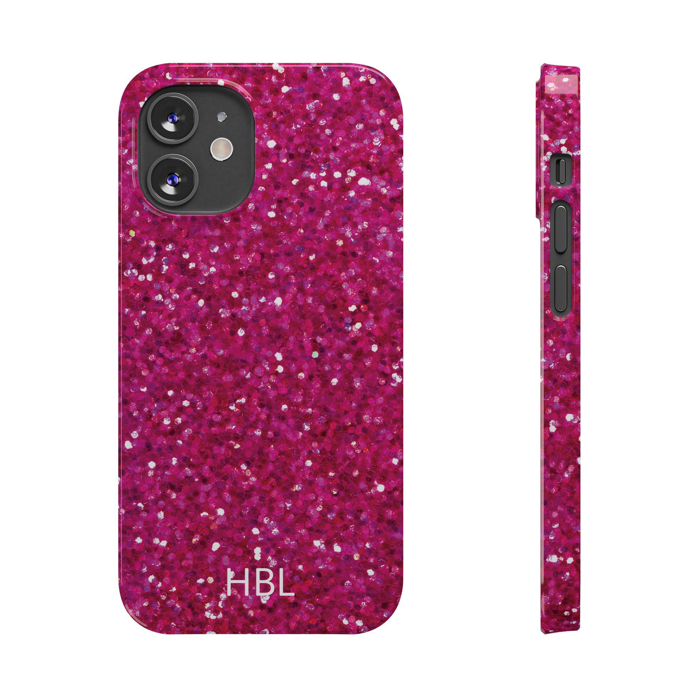 Personalized Slim Muted Pink Faux Play on Glitter Effect Cute Phone Cases for Iphone 16 Pro Max | iPhone 15 Case | iPhone 15 Pro Max Case, Iphone 14, Iphone 14 Pro Max, Iphone 13 12 11 8 7