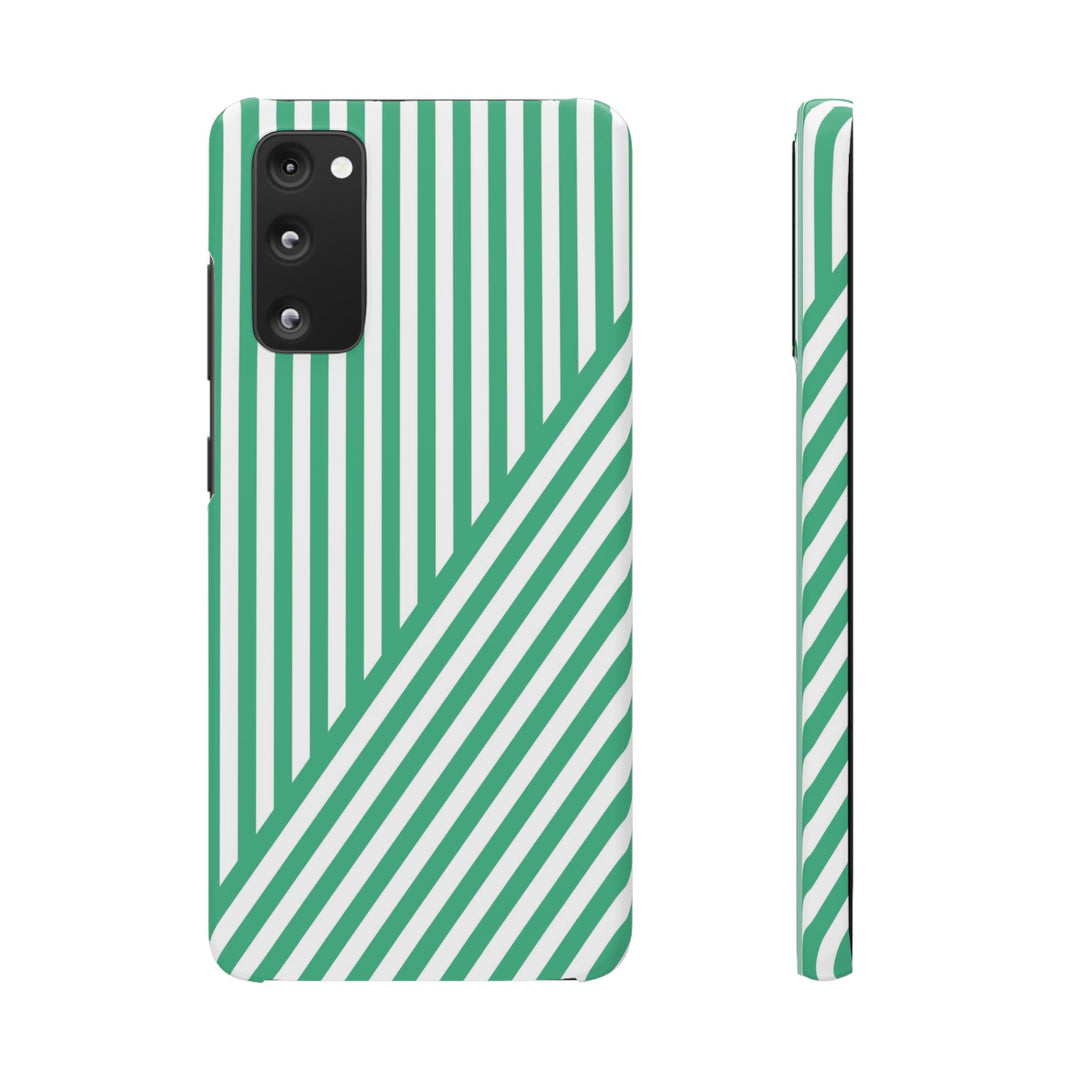 Aesthetic Emerald Stripes Cute Phone Case Sleek Snap - For iPhone 17 Pro Max iPhone 16 Pro iPhone 15 Iphone 14 Plus 13 Pro 12 11 10 Gift