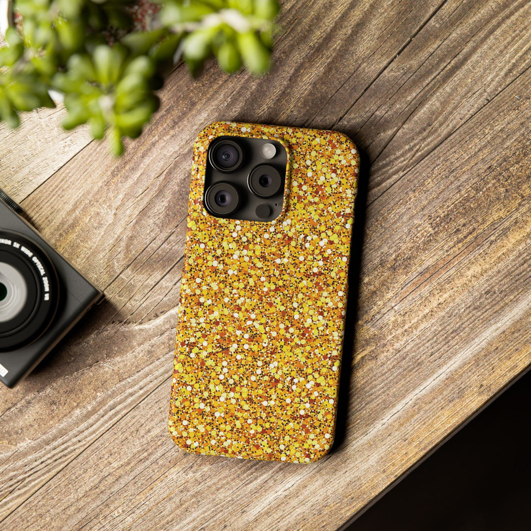 Slim Muted Gold Play on Faux Glitter Effect Cute Phone Cases for Iphone 16 Pro Max | iPhone 15 Case | iPhone 15 Pro Max Case, Iphone 14, Iphone 14 Pro Max, Iphone 13 12 11 8 7 - Studio40ParkLane