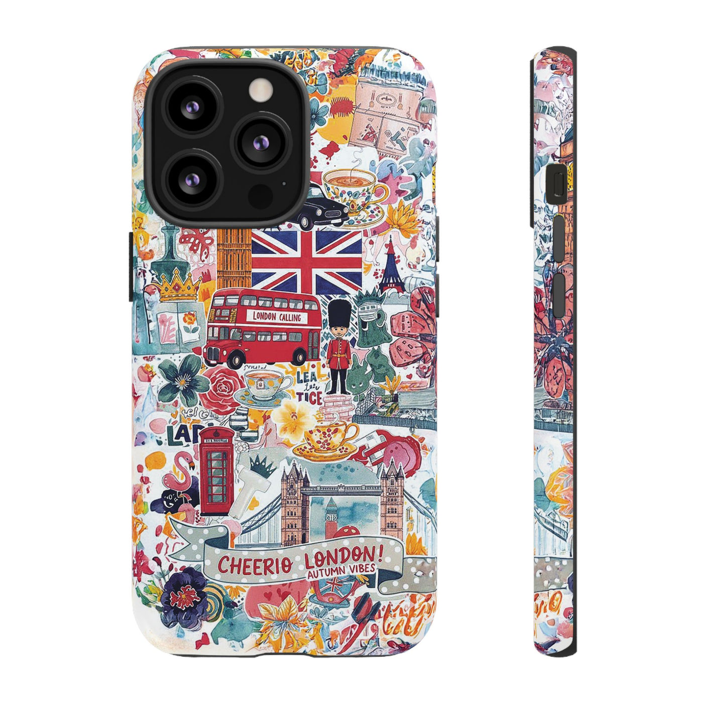 London England Coquette Collage Tough Premium Phone Case - For iPhone 17 Pro Max iPhone 16 Pro iPhone 15 Iphone 14 Plus 13 Pro 12 11 10 XR - Studio40ParkLane