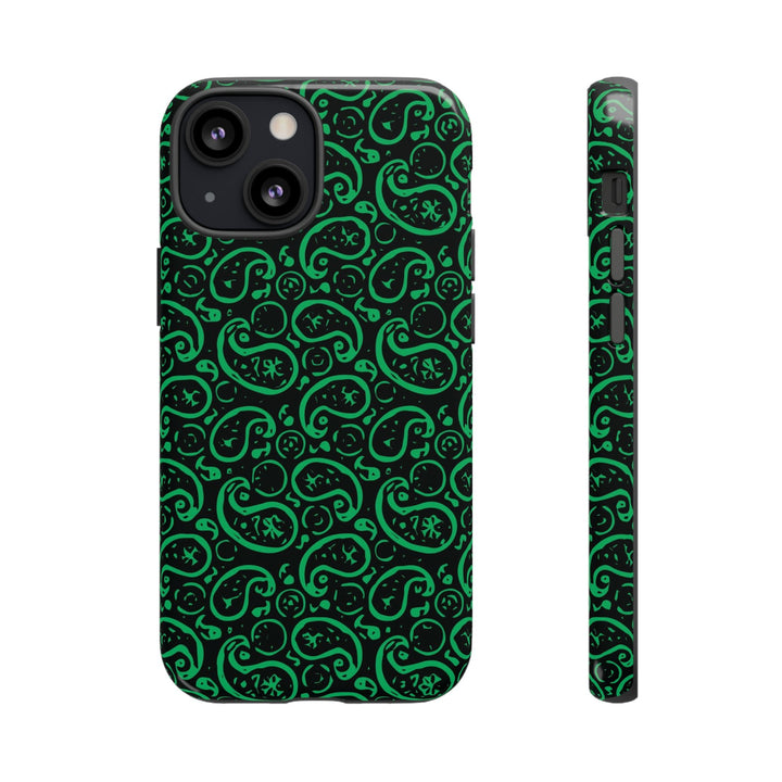 Cute IPhone Case | iPhone 15 Case | iPhone 15 Pro Max Case, Iphone 14 Case, Iphone 14 Pro Max Case IPhone Case for Art Lovers, Paisley Green - Studio40ParkLane