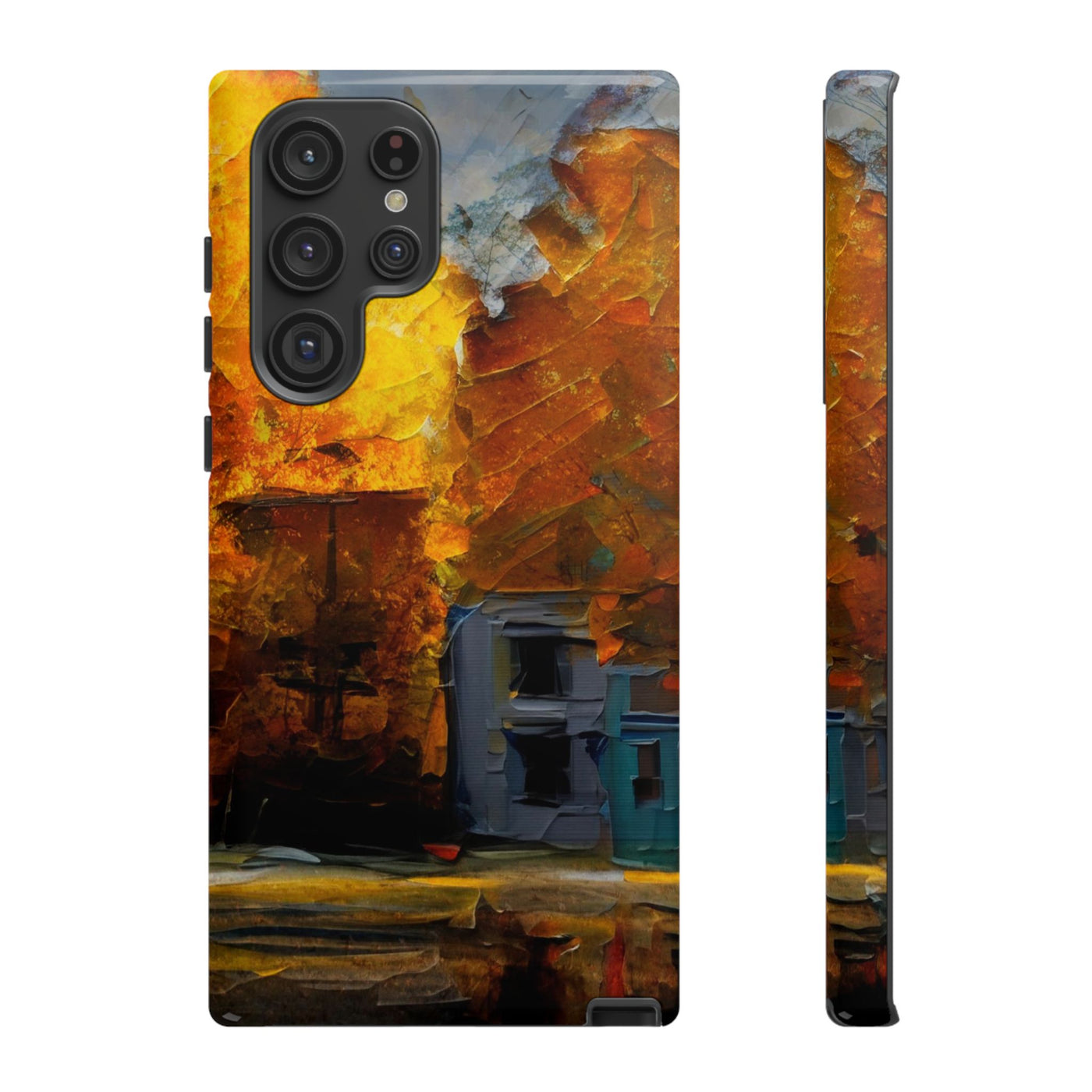 Impact Resistant, Fall Leaves Oil Painting, Cute Phone Cases for Samsung S24, S23, S22, S21, IPhone 15 pro Iphone 14 pro Iphone 13 IPhone 12 Iphone 11