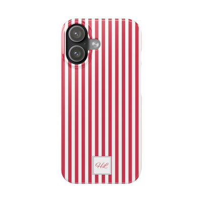 Slim Custom Personalized Winterberry Red Striped Phone Case for Iphone 17 - | iPhone 16 Pro Max Case | iPhone 15 Case Iphone 14 13 12 11 10 9 8 - Studio40ParkLane