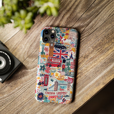 Slim London England Coquette Collage Cute Phone Case for Iphone 17 - | iPhone 16 Pro Max Case | iPhone 15 Case Iphone 14 13 12 11 10 9 8 7 - Studio40ParkLane