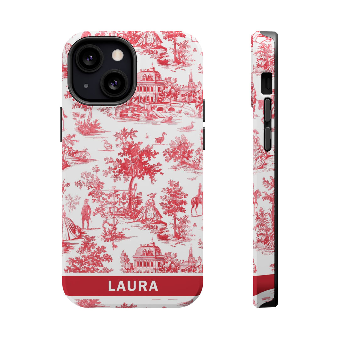 Magsafe French Toile Personalized Initial Custom Gift for Her Cute Phone Cases for Iphone 16 Pro Max | iPhone 15 Case | iPhone 15 Pro Max Case, Iphone 14, 13, 12, 11, 10, 8, 7 - Studio40ParkLane