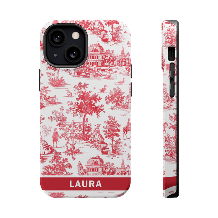 Magsafe French Toile Personalized Initial Custom Gift for Her Cute Phone Cases for Iphone 16 Pro Max | iPhone 15 Case | iPhone 15 Pro Max Case, Iphone 14, 13, 12, 11, 10, 8, 7 - Studio40ParkLane