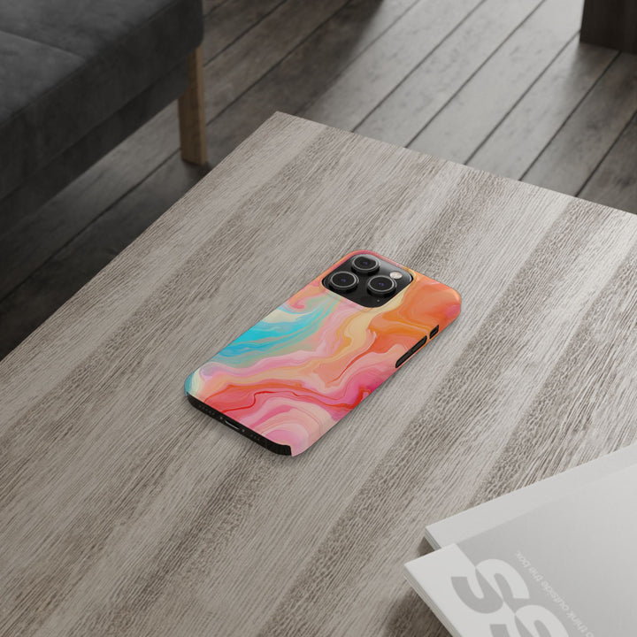 Slim Blue Pink Orange Marbled Cute Phone Cases for Iphone 16 Pro Max | iPhone 15 Case | iPhone 15 Pro Max Case, Iphone 14, Iphone 14 Pro Max, Iphone 13 12 11 8 7 - Studio40ParkLane