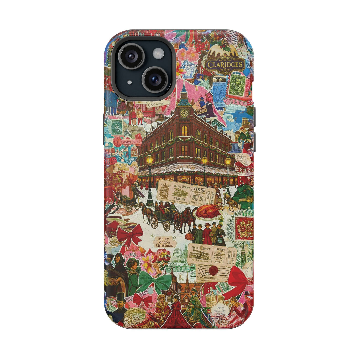 Aesthetic Tough Magsafe London Coquette Collage Phone Case - For iPhone 17 Pro Max iPhone 16 Pro iPhone 15 Iphone 14 Plus 13 Pro 12 11 10 - Studio40ParkLane