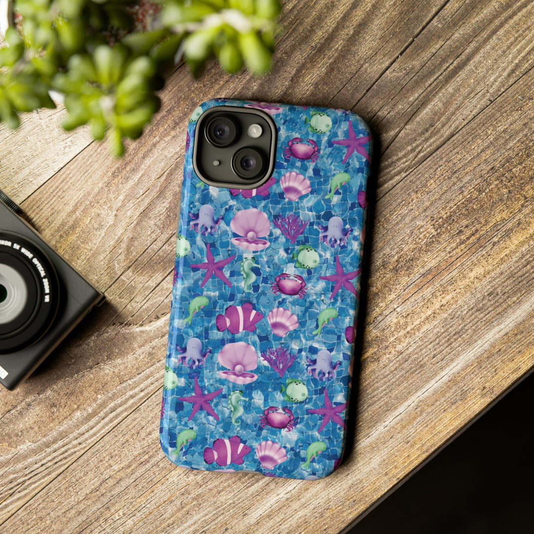 Cute IPhone Case | Blue Pink Under The Sea, iPhone 15 Case | iPhone 15 Pro Case, Iphone 14 Case, Iphone 14 Pro Max Case, Protective Iphone Case - Studio40ParkLane