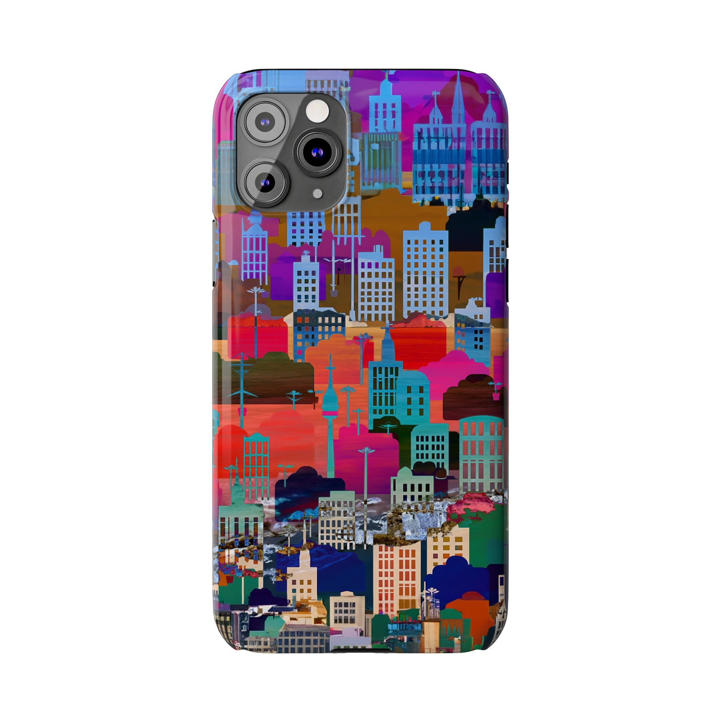 City Skyline Mosaic Slim Cute Phone Cases for Iphone | iPhone 15 Case | iPhone 15 Pro Max Case, Iphone 14, Iphone 14 Pro Max, Iphone 13, 12