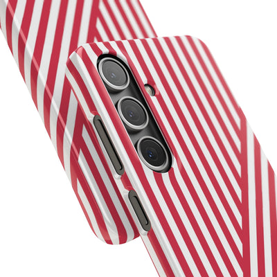 Aesthetic Winterberry Red Stripes Cute Phone Case Sleek Snap - For iPhone 17 Pro Max iPhone 16 Pro iPhone 15 Iphone 14 Plus 13 Pro 12 11 10 Gift - Studio40ParkLane