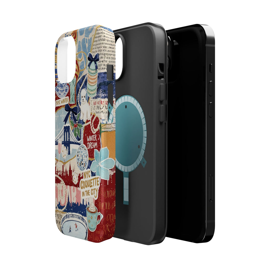 New York Winter Coquette Collage Tough Magsafe Cute Phone Cases for Iphone | iPhone 17 Pro Max Case, Iphone 16, Iphone 15 14 13 12 11 10 9