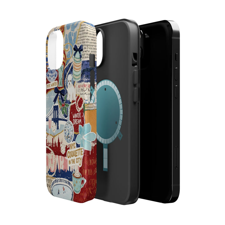 New York Winter Coquette Collage Tough Magsafe Cute Phone Cases for Iphone | iPhone 17 Pro Max Case, Iphone 16, Iphone 15 14 13 12 11 10 9