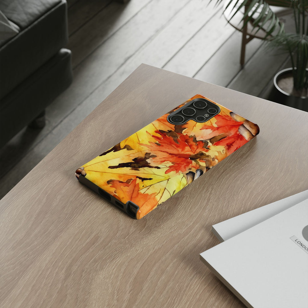 Impact Resistant, Fall Leaves, Cute Phone Cases for Samsung S24, S23, S22, S21, IPhone 15 pro Iphone 14 pro Iphone 13 IPhone 12 Iphone 11 - Studio40ParkLane
