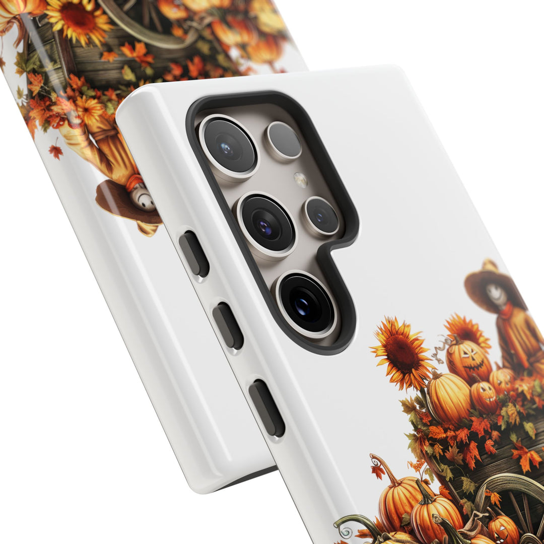 Impact Resistant, Fall Leaves Scarecrow, Cute Phone Cases for Samsung S24, S23, S22, S21, IPhone 15 pro Iphone 14 pro Iphone 13 IPhone 12 Iphone 11 - Studio40ParkLane