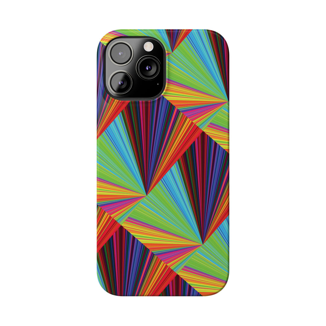 Slim Triangle Kaleidoscope Colors Gift for Her Cute Phone Cases for Iphone 16 Case | iPhone 15 Case | iPhone 15 Pro Max Case, Iphone 14, Iphone 14 Pro Max, Iphone 13, 12, 11, 10, 8,7 - Studio40ParkLane