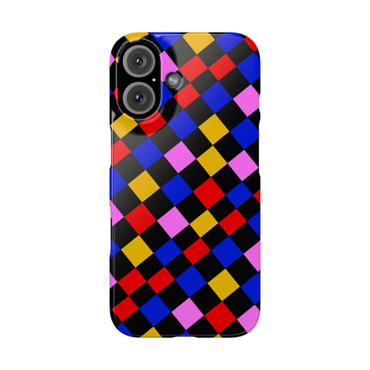 Slim Abstract Colorful Checkerboard Cute Phone Case for Iphone 17 - | iPhone 16 Pro Max Case | iPhone 15 Case Iphone 14 13 12 11 Gift for Her - Studio40ParkLane