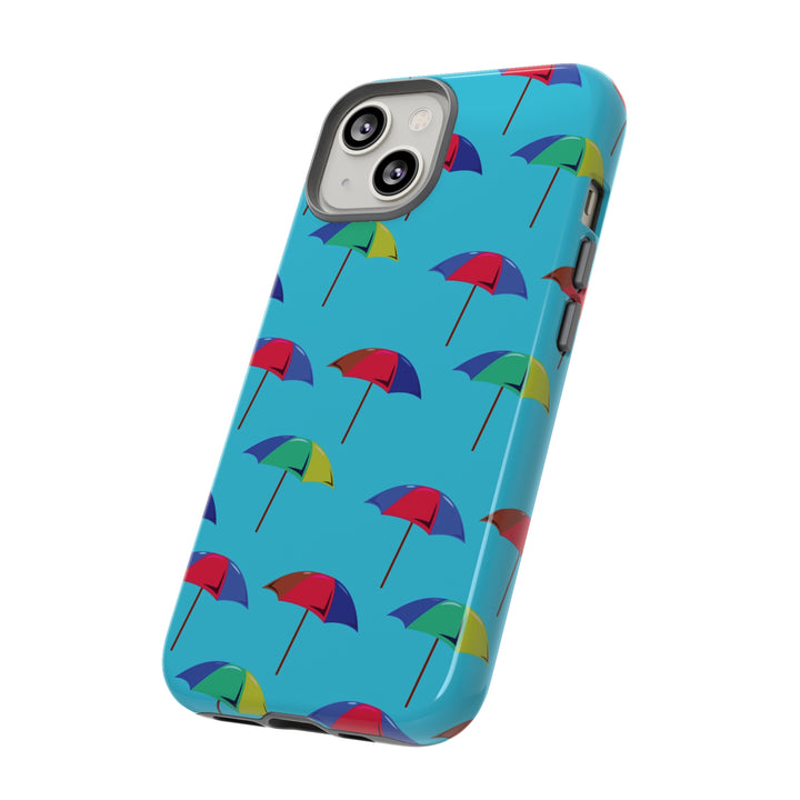Cute IPhone Case | Colorful Beach Parasols Blue, iPhone 15 Case | iPhone 15 Pro Case, Iphone 14 Case, Iphone 14 Pro Max Case, Protective Iphone Case - Studio40ParkLane