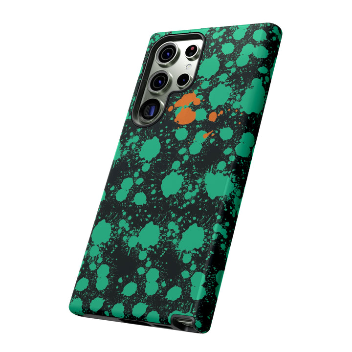 Cute Samsung Phone Case | Aesthetic Samsung Phone Case | Paint Splash Green Orange | Galaxy S23, S22, S21, S20 | Luxury Double Layer | Cool - Studio40ParkLane