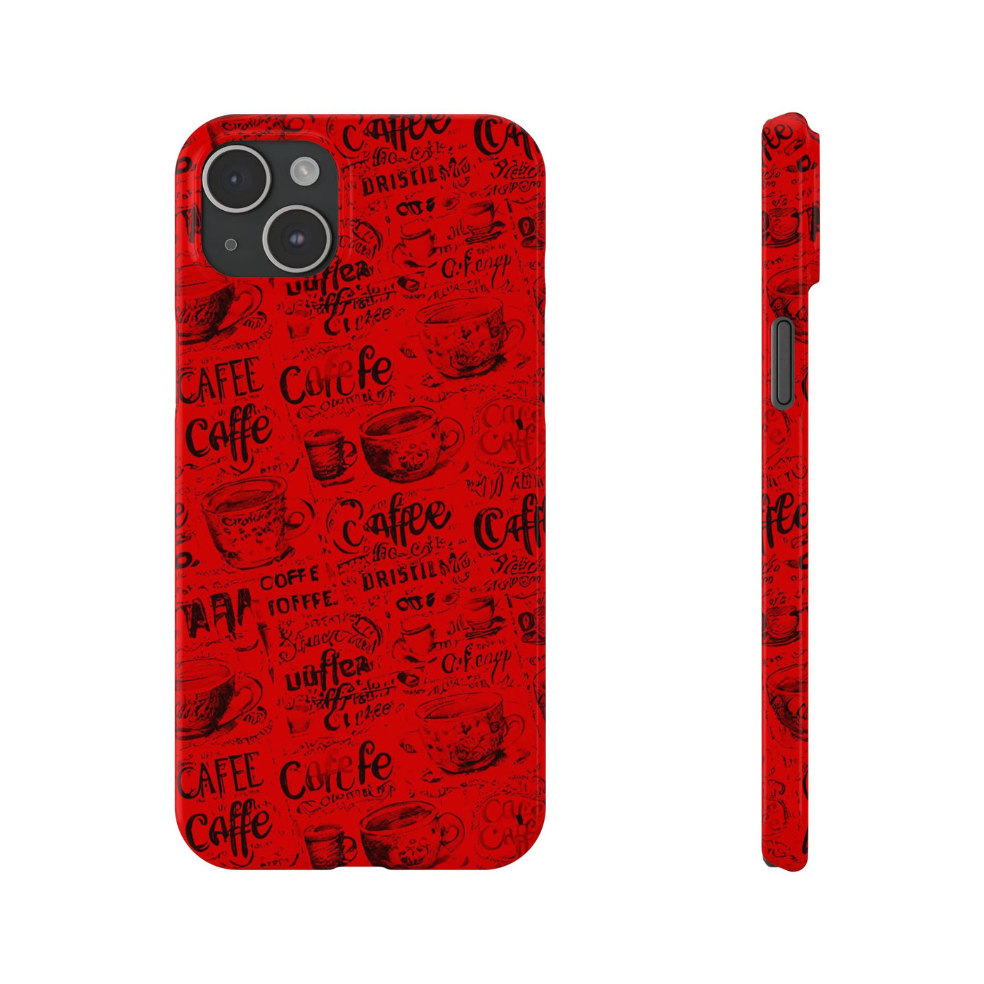 Slim Cute Phone Cases for Iphone - | iPhone 15 Case | iPhone 15 Pro Max Case, Iphone 14 Case, Iphone 14 Pro Max, Iphone 13, Red Black Coffee