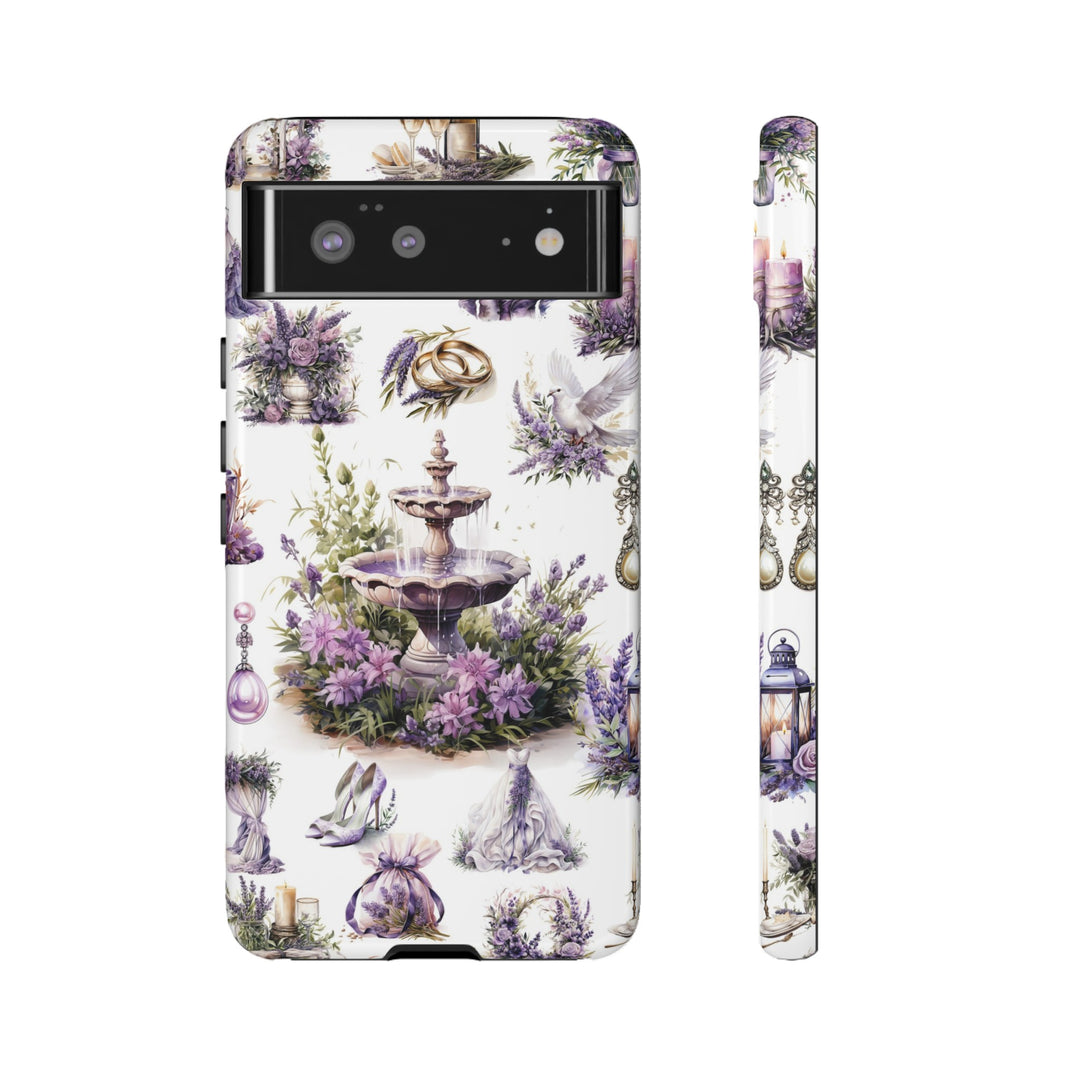 Impact Resistant, Lavender Wedding, Cute Phone Cases for Samsung S24, S23, S22, S21, IPhone 15 pro Iphone 14 pro Iphone 13 IPhone 12 Iphone 11 - Studio40ParkLane