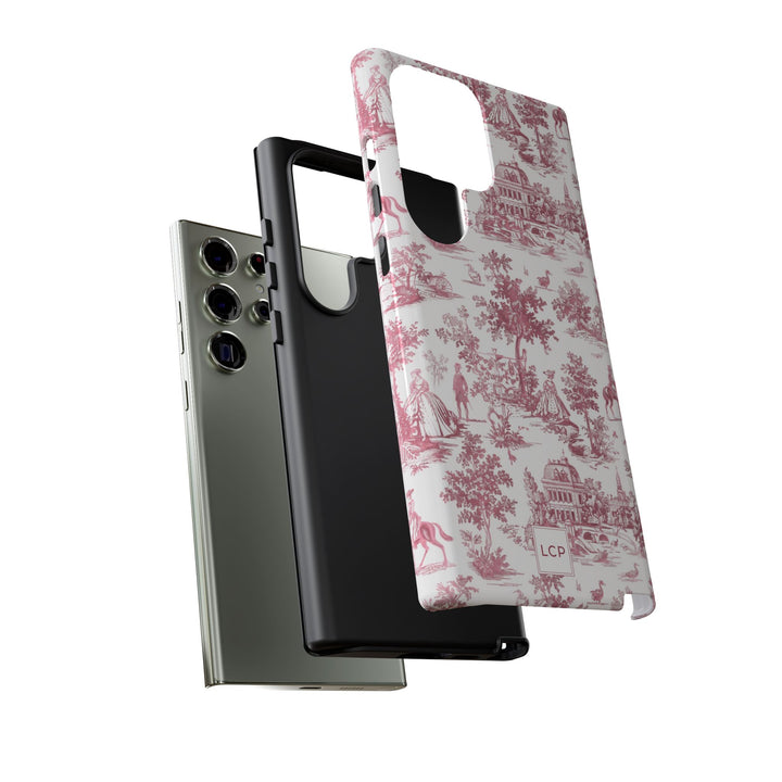 Personalized Custom French Toile Tough Cute Phone Case For Apple iPhone 18, 17, 16, 15 14, Pro Max, Samsung Galaxy S26, S25, S24 Plus Ultra