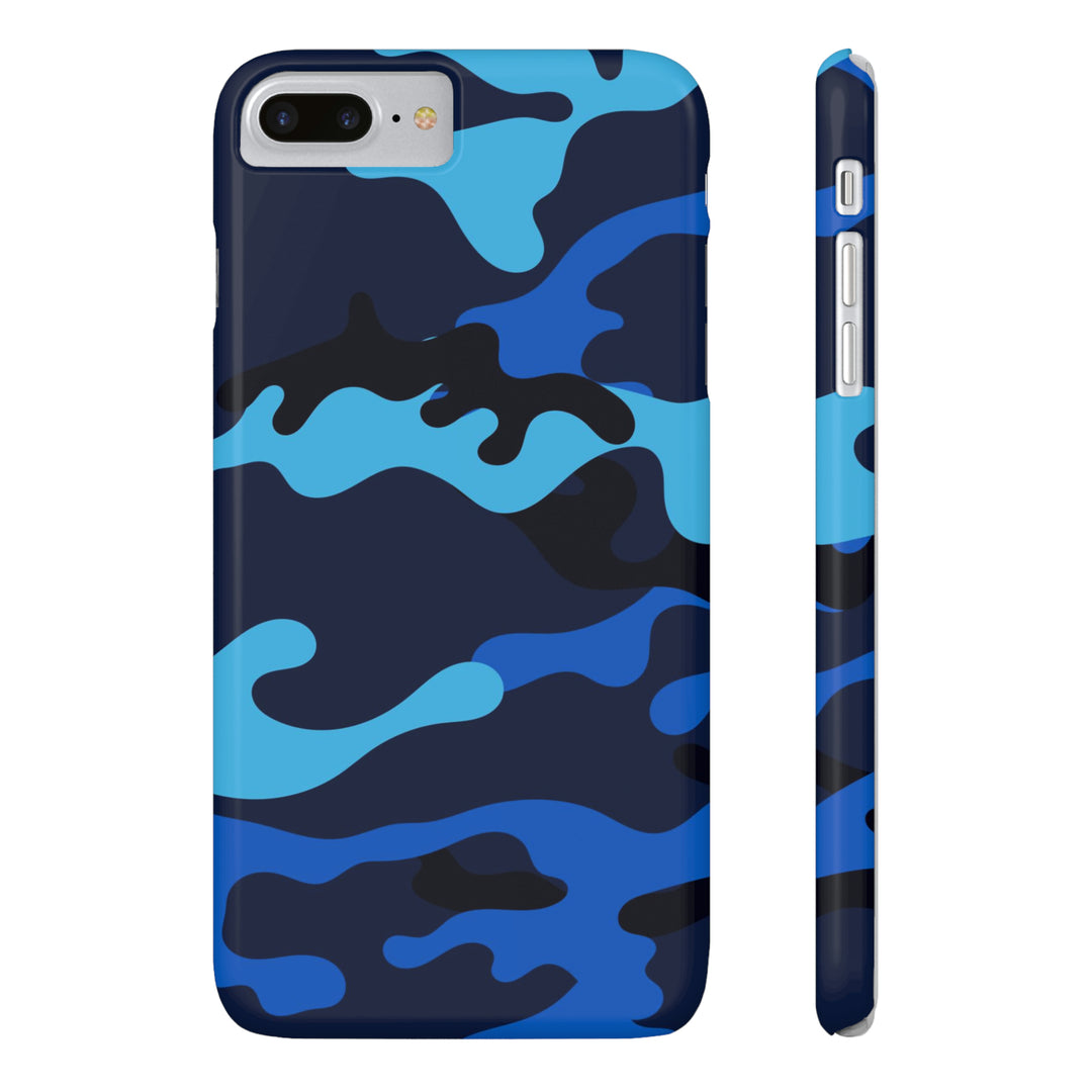 Slim Cute Phone Cases for Iphone - | iPhone 15 Case | iPhone 15 Pro Max Case, Iphone 14 Case, Iphone 14 Pro Max, Iphone 13, Blue Camouflage - Studio40ParkLane