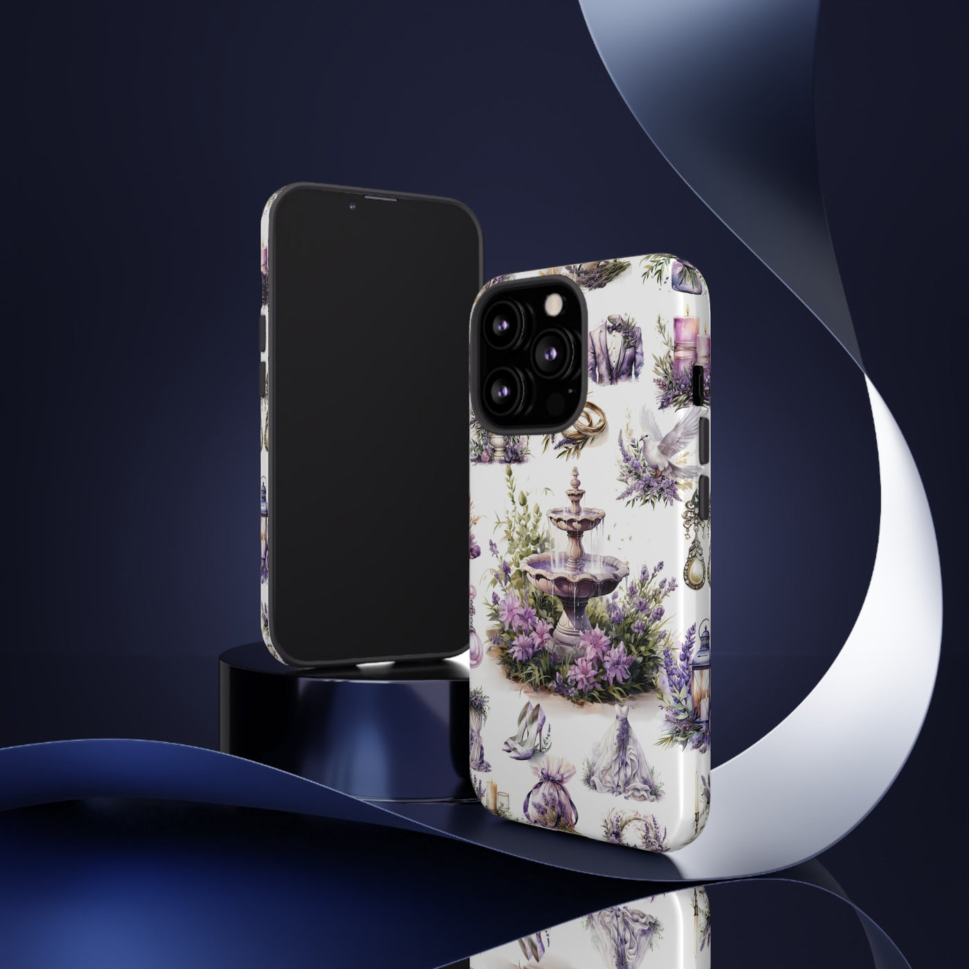 Impact Resistant, Lavender Wedding, Cute Phone Cases for Samsung S24, S23, S22, S21, IPhone 15 pro Iphone 14 pro Iphone 13 IPhone 12 Iphone 11