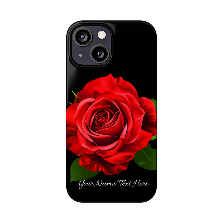 Slim Custom Personalized Red Rose Flowers Gift for Her Cute Phone Cases for Iphone 16 Pro Max | iPhone 15 Case | iPhone 15 Pro Max Case, Iphone 14, Iphone 14 Pro Max, Iphone 13 12 11 8 7 - Studio40ParkLane