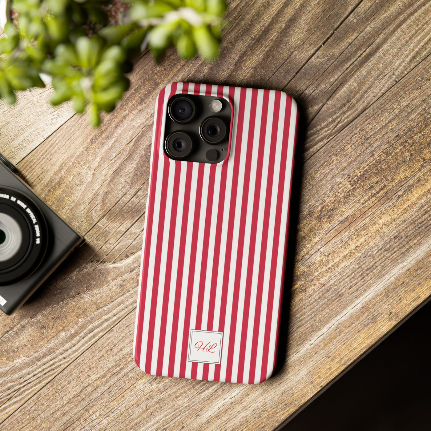 Slim Custom Personalized Winterberry Red Striped Phone Case for Iphone 17 - | iPhone 16 Pro Max Case | iPhone 15 Case Iphone 14 13 12 11 10 9 8 - Studio40ParkLane
