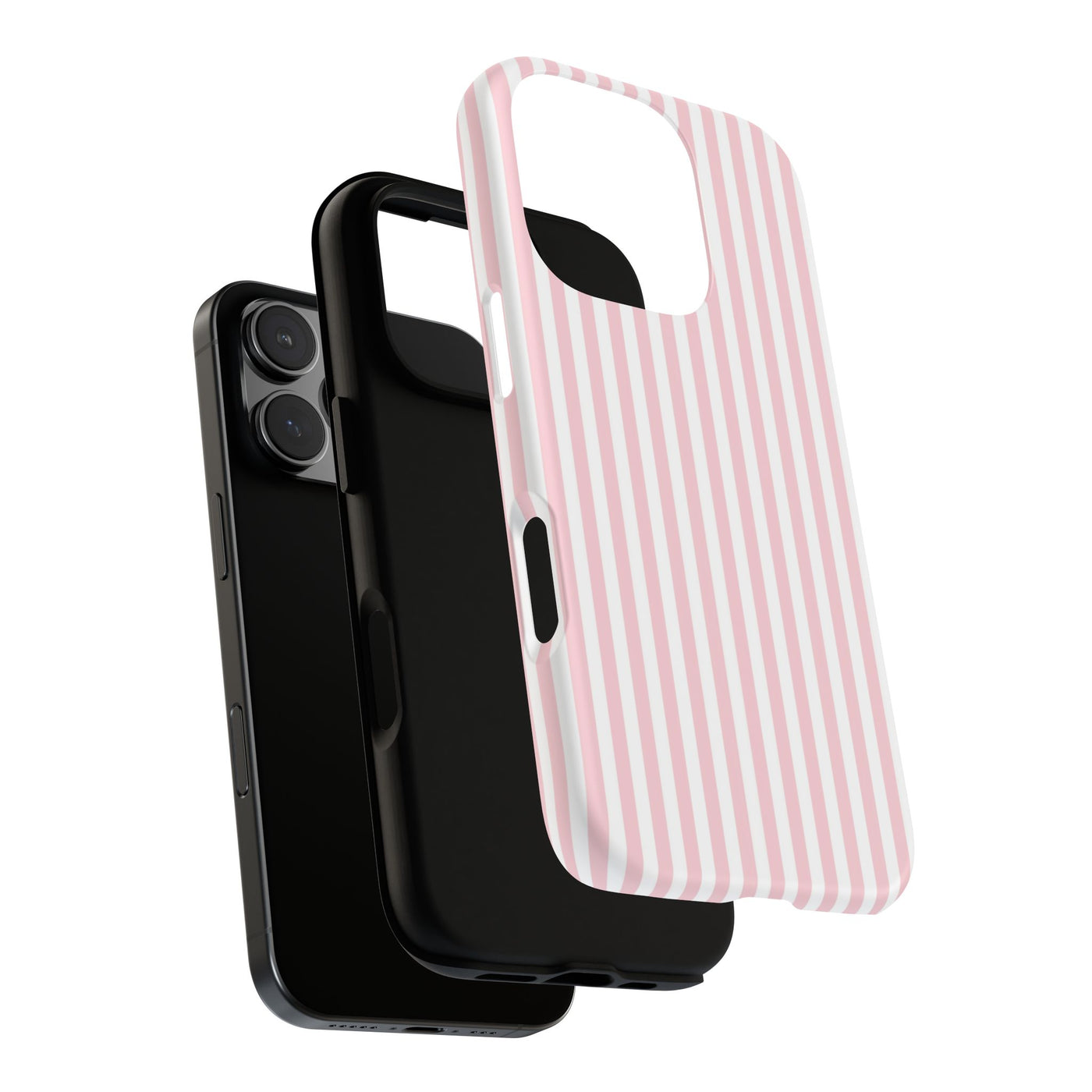 Tough Premium Sweet Pink Stripes Phone Case Gift for Her - For Apple iPhone 16 Pro Max 16e iPhone 15 Pro iPhone Iphone 14 Plus 13 Pro 12 SE XR - Studio40ParkLane